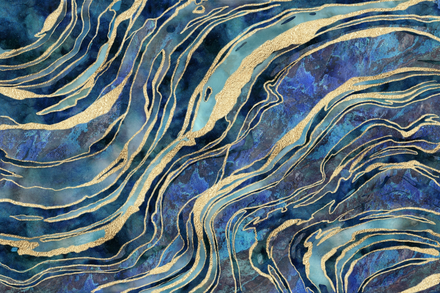Blue Gold Marble Wallpapers