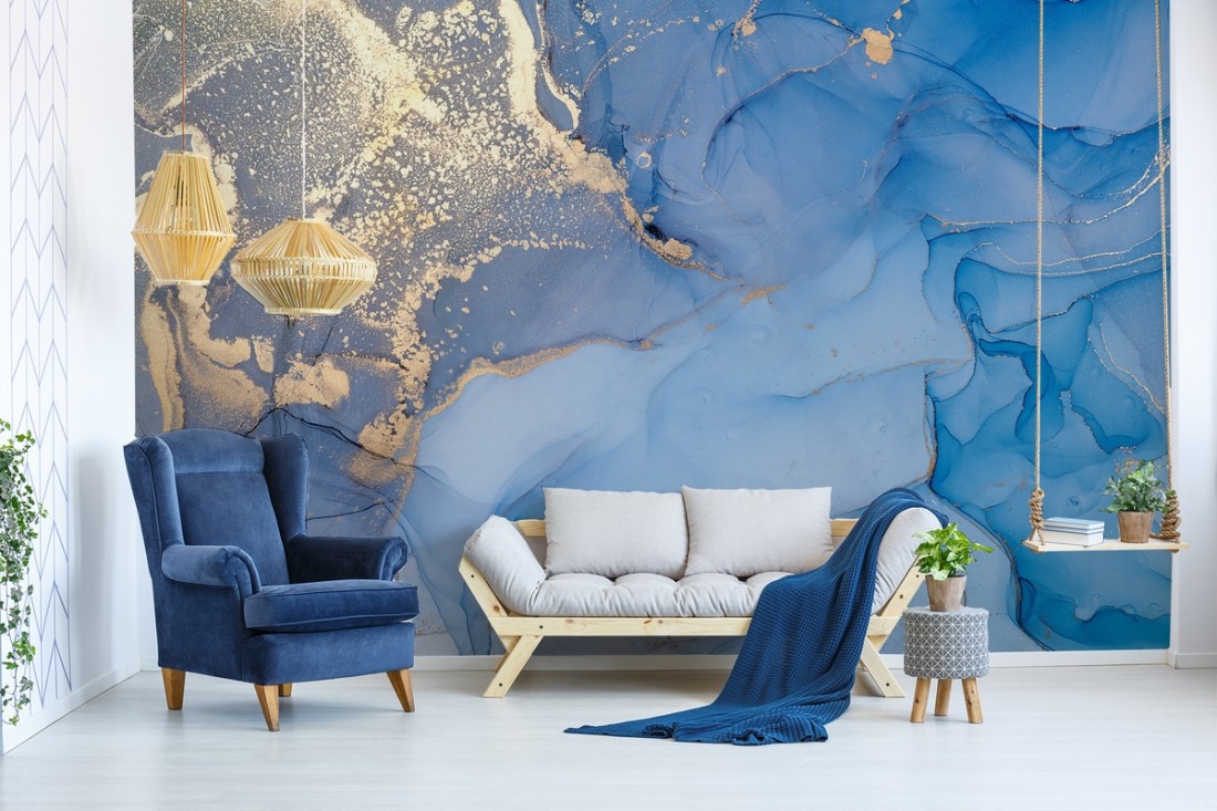 Blue Gold Marble Wallpapers