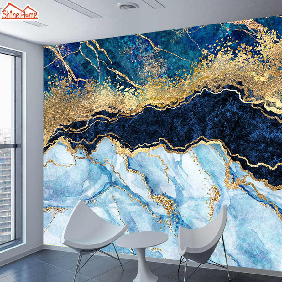 Blue Gold Marble Wallpapers