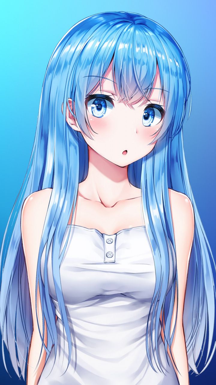 Blue Hair Anime Girl Wallpapers