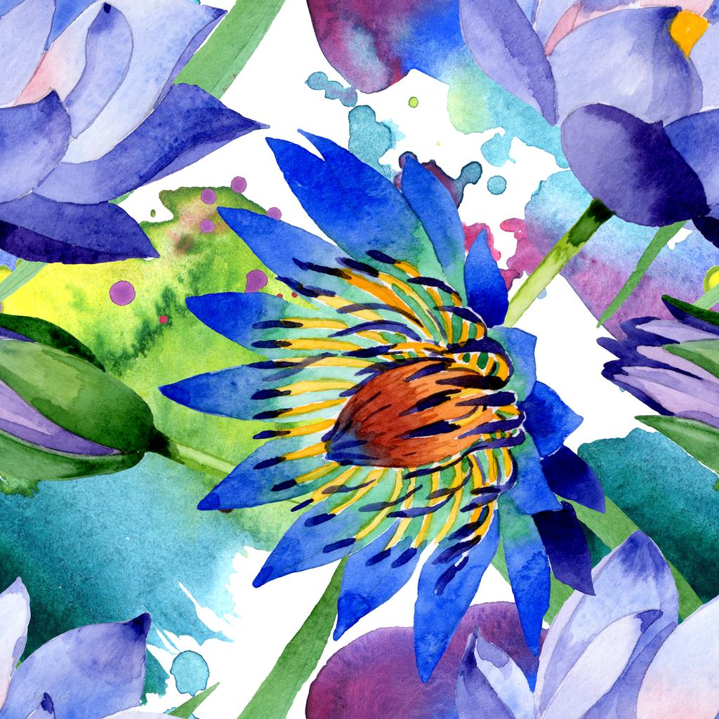 Blue Lotus Flower Painting Wallpapers