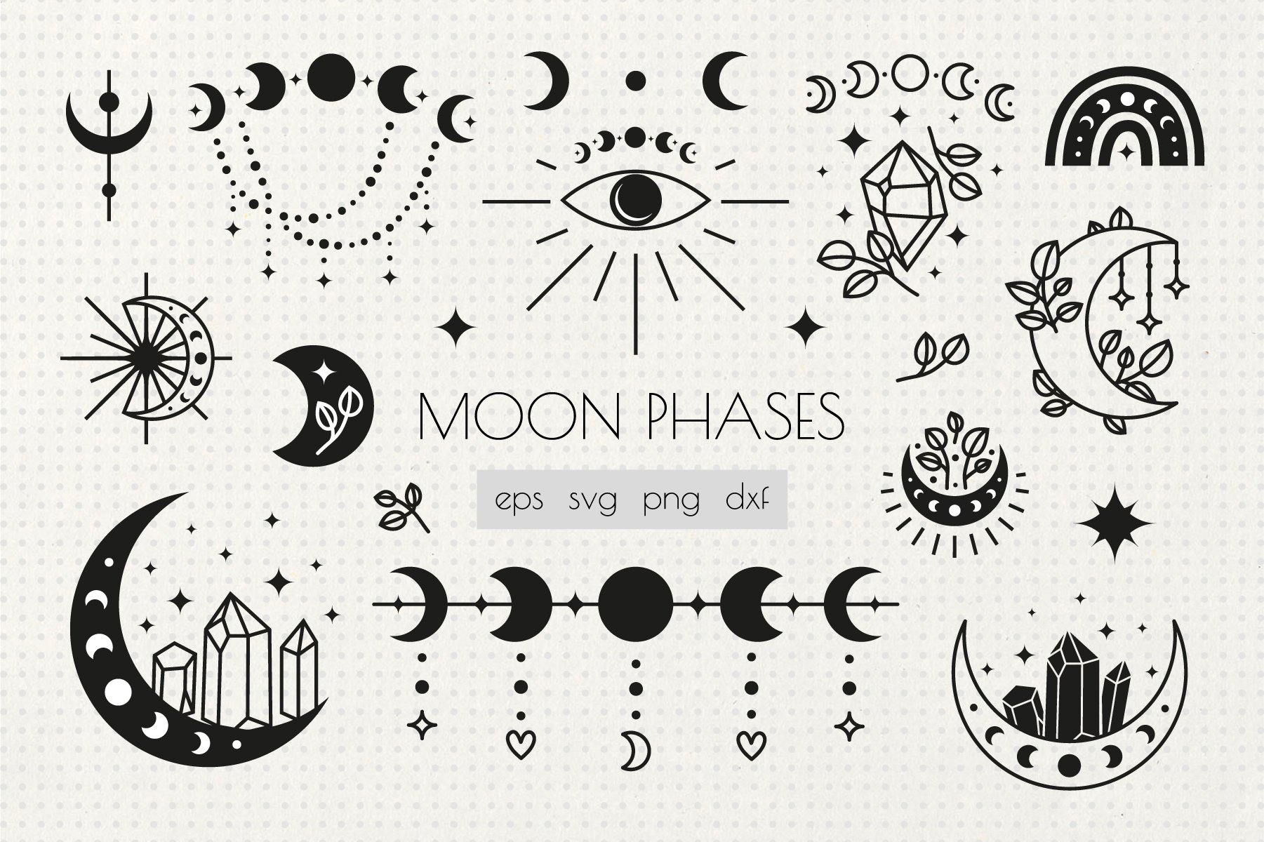 Bohemian Moon Phases Art Wallpapers