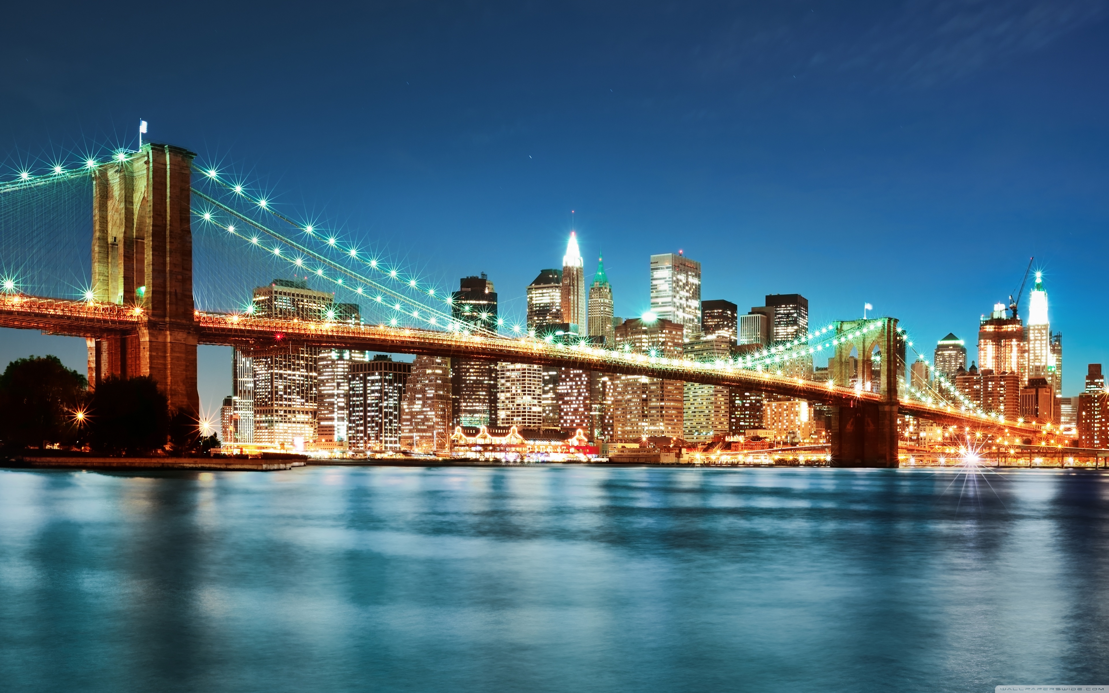 Brooklyn Bridge At Night Wallpapers