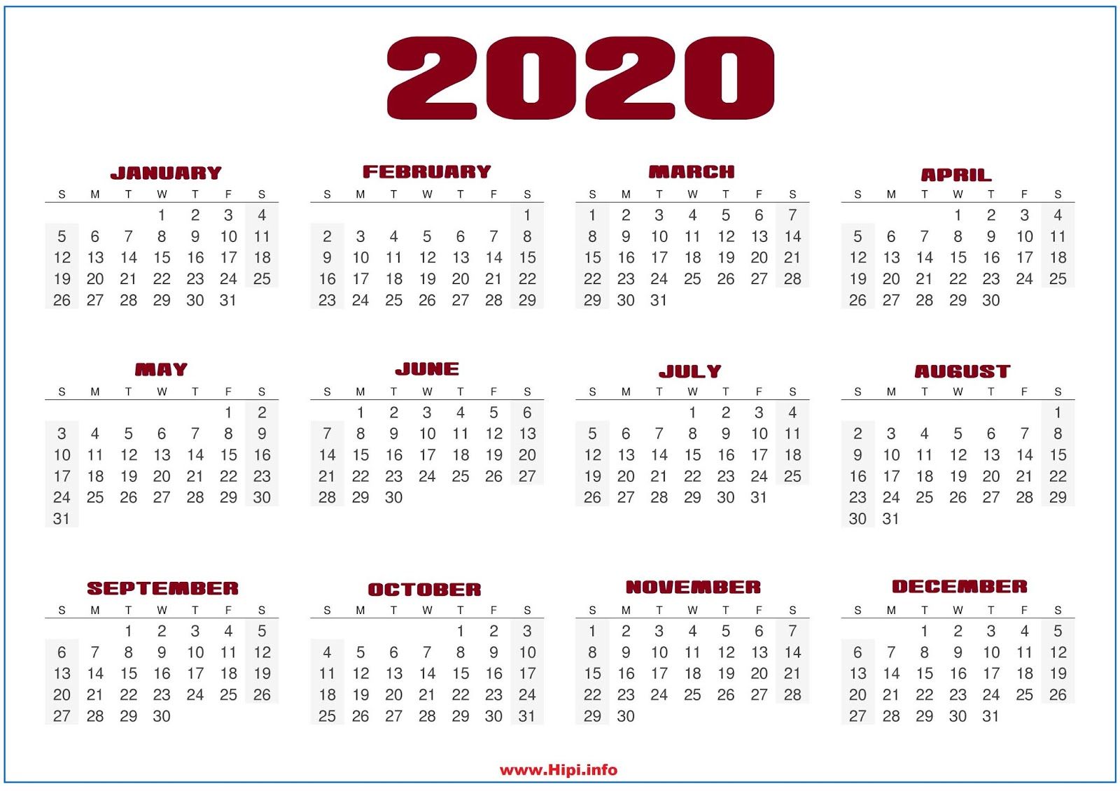 Calendar 2020 Wallpapers