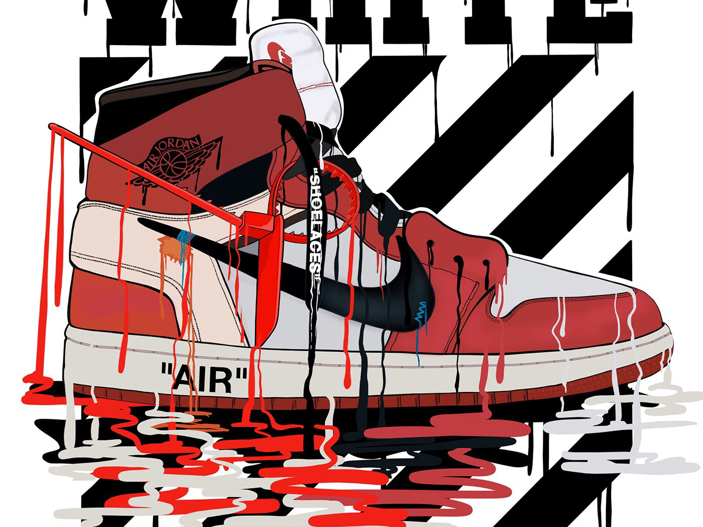 Cartoon Off White Shoes Wallpapers