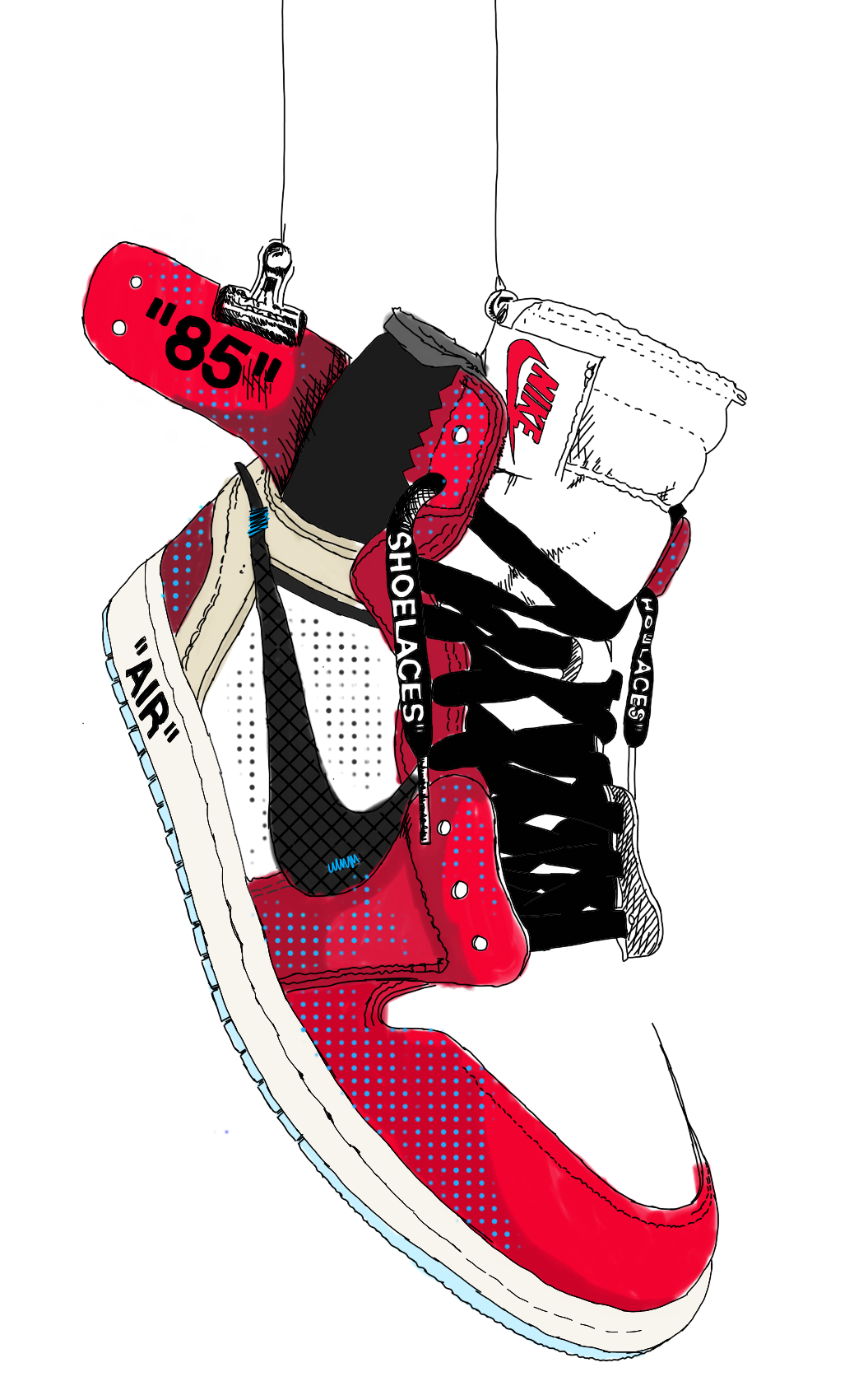 Cartoon Off White Shoes Wallpapers