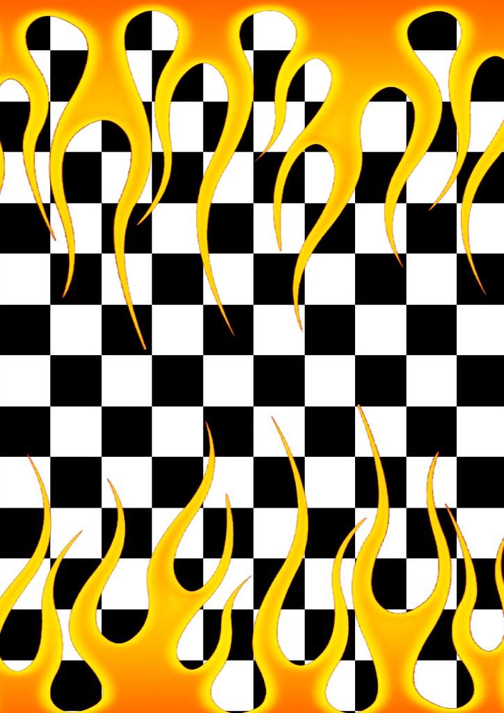 Checkered With Flames Wallpapers