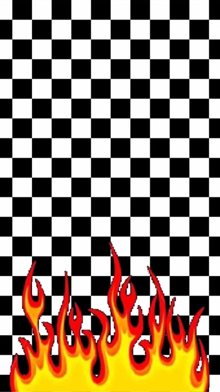 Checkered With Flames Wallpapers