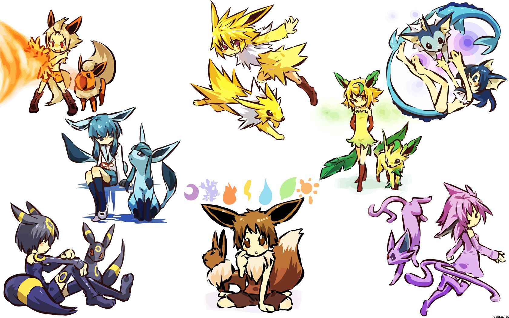 Chibi Eeveelutions Human Wallpapers