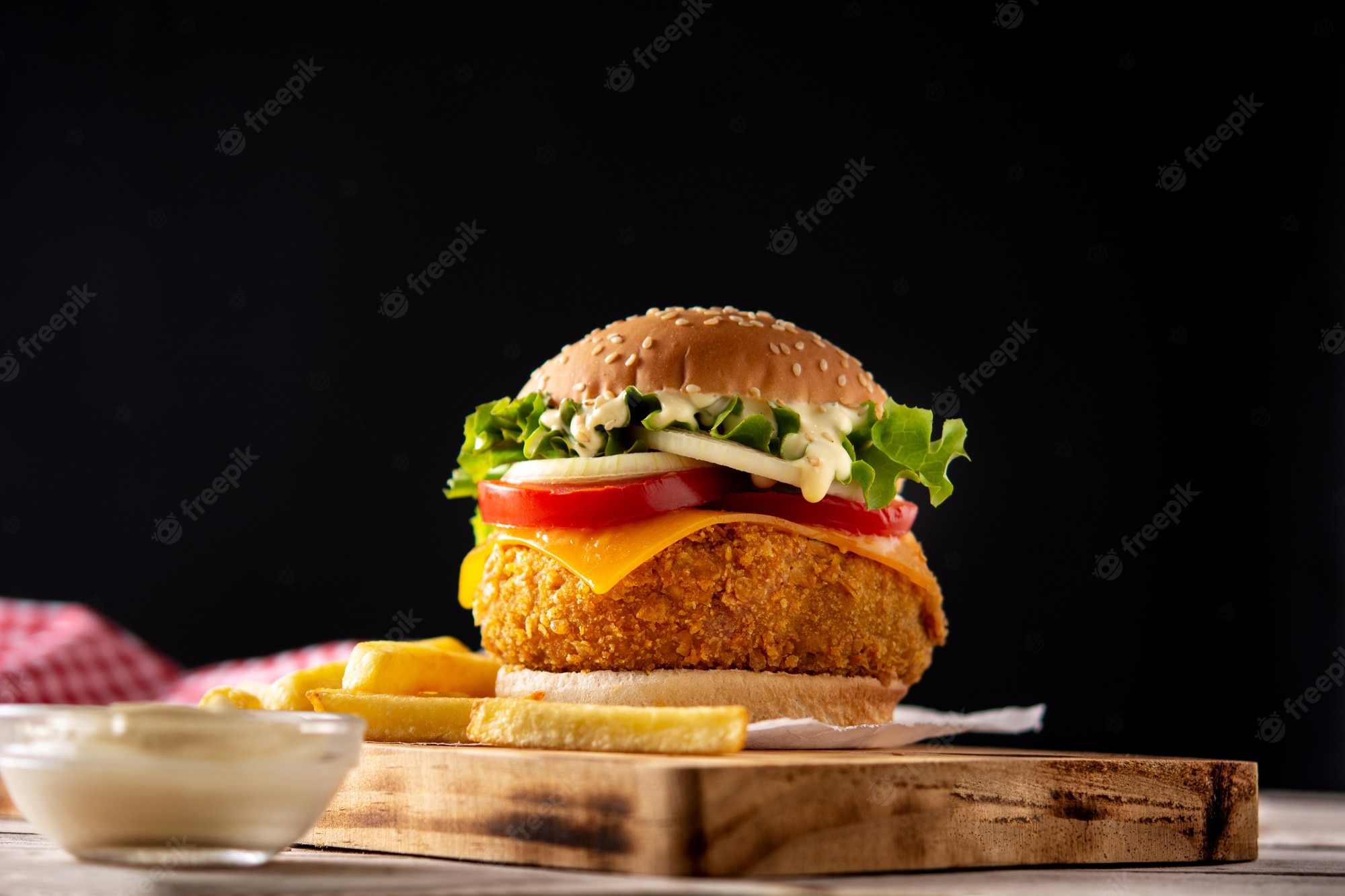 Chicken Burger And Fries Wallpapers