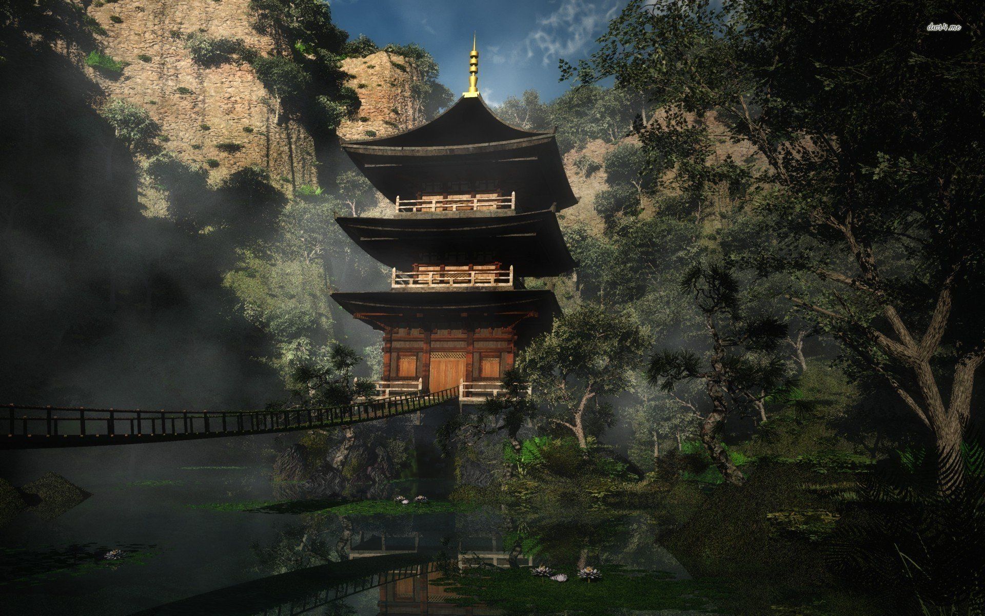 Chinese Temple On Mountain Wallpapers