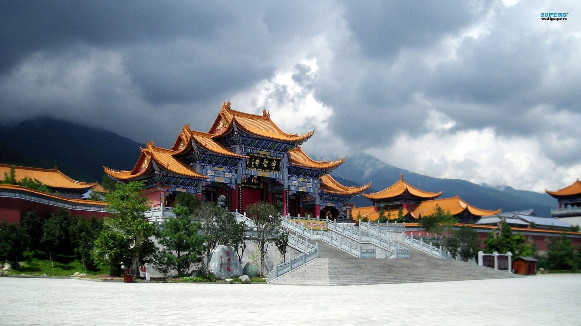 Chinese Temple On Mountain Wallpapers