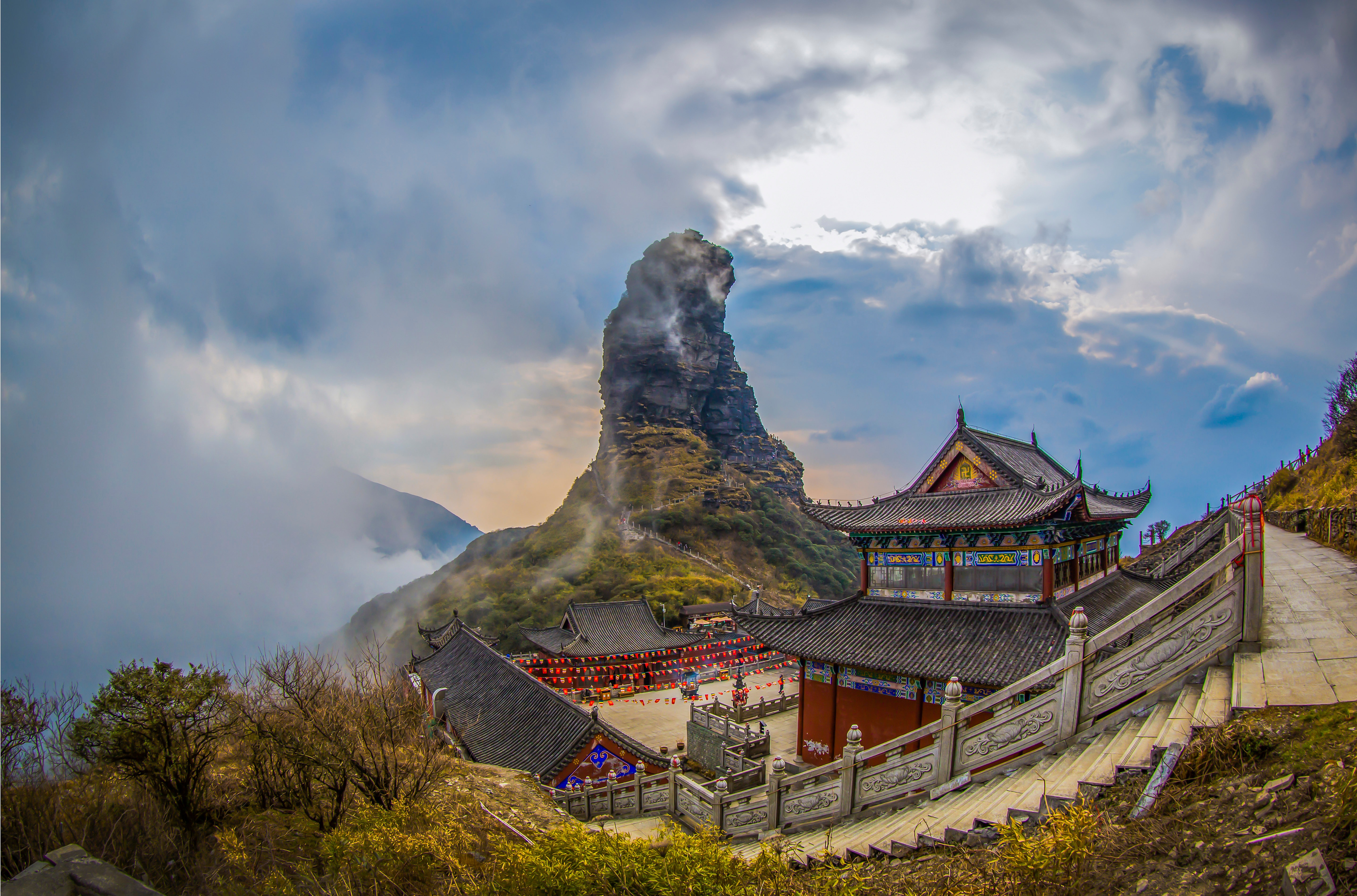 Chinese Temple On Mountain Wallpapers