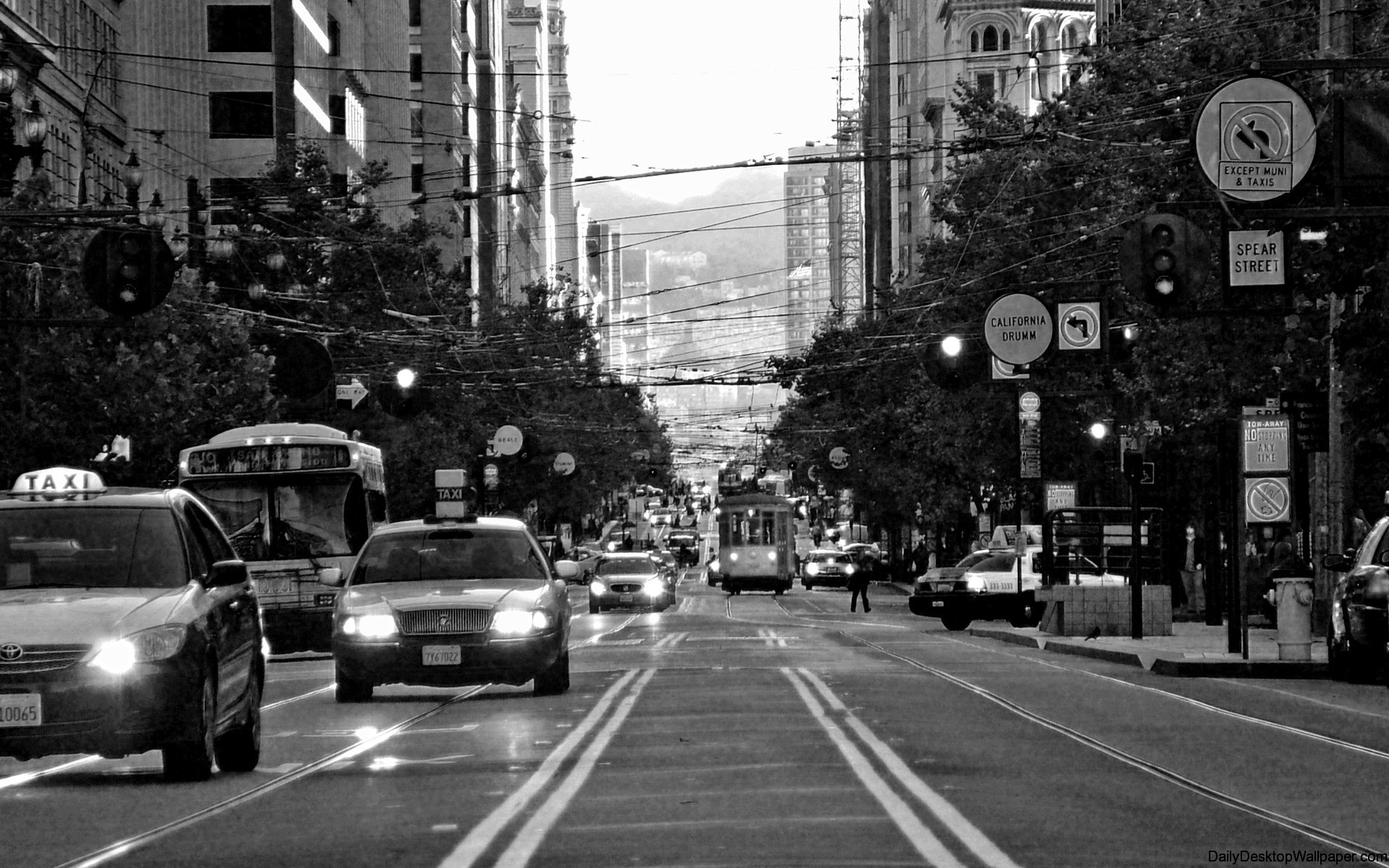 City Street Black And White Wallpapers