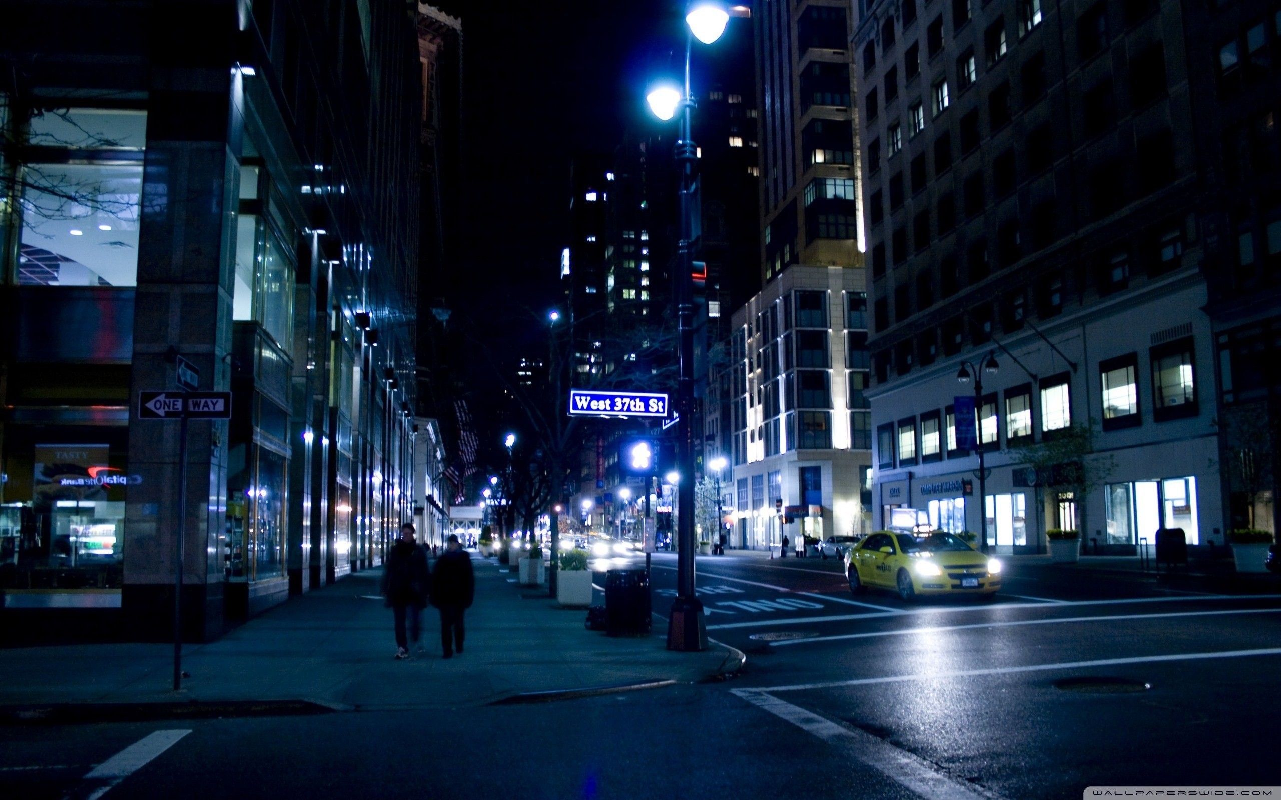 City Street Night Lights Wallpapers