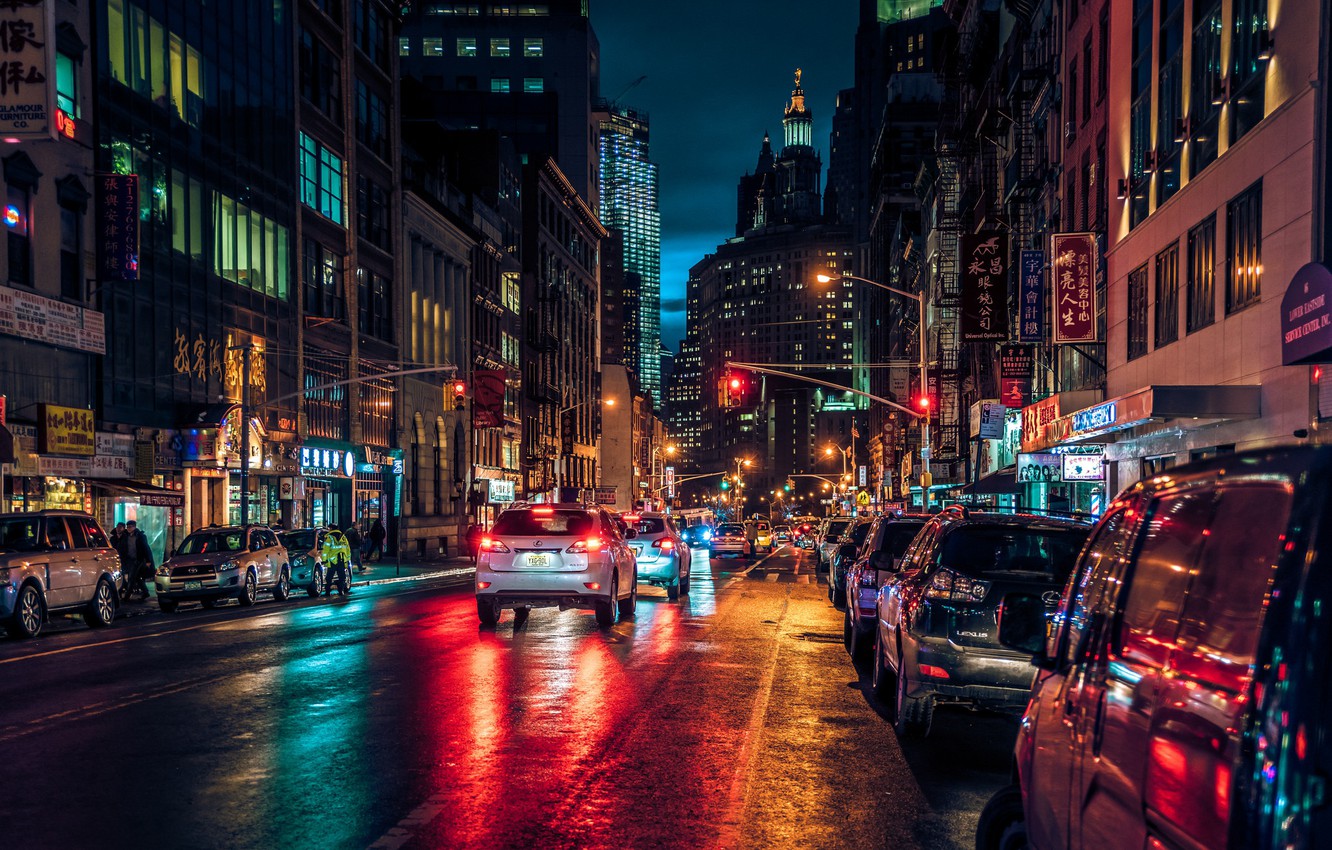 City Street Night Lights Wallpapers