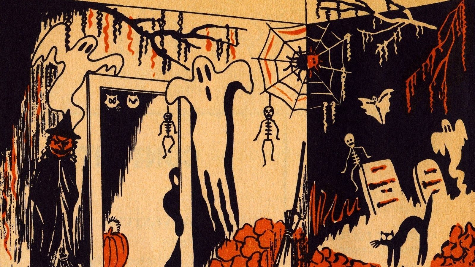 Classic Vintage Halloween Art Wallpapers