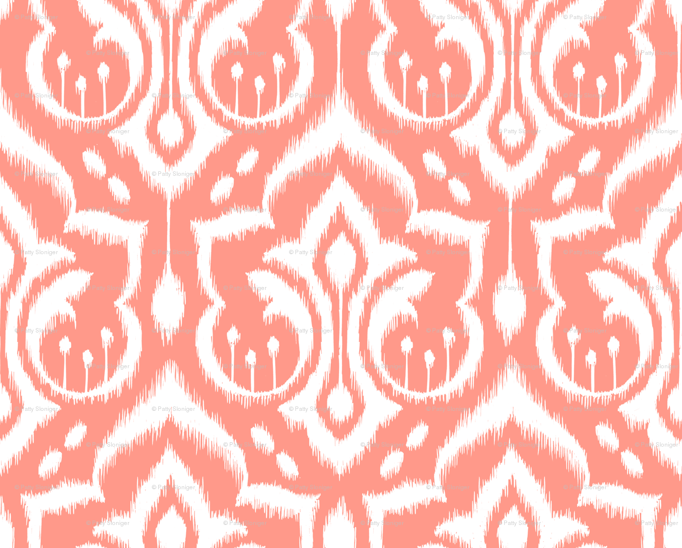 Coral Damask Wallpapers