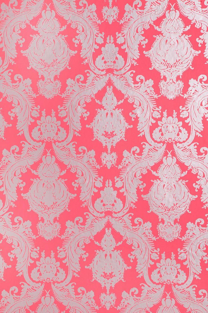 Coral Damask Wallpapers