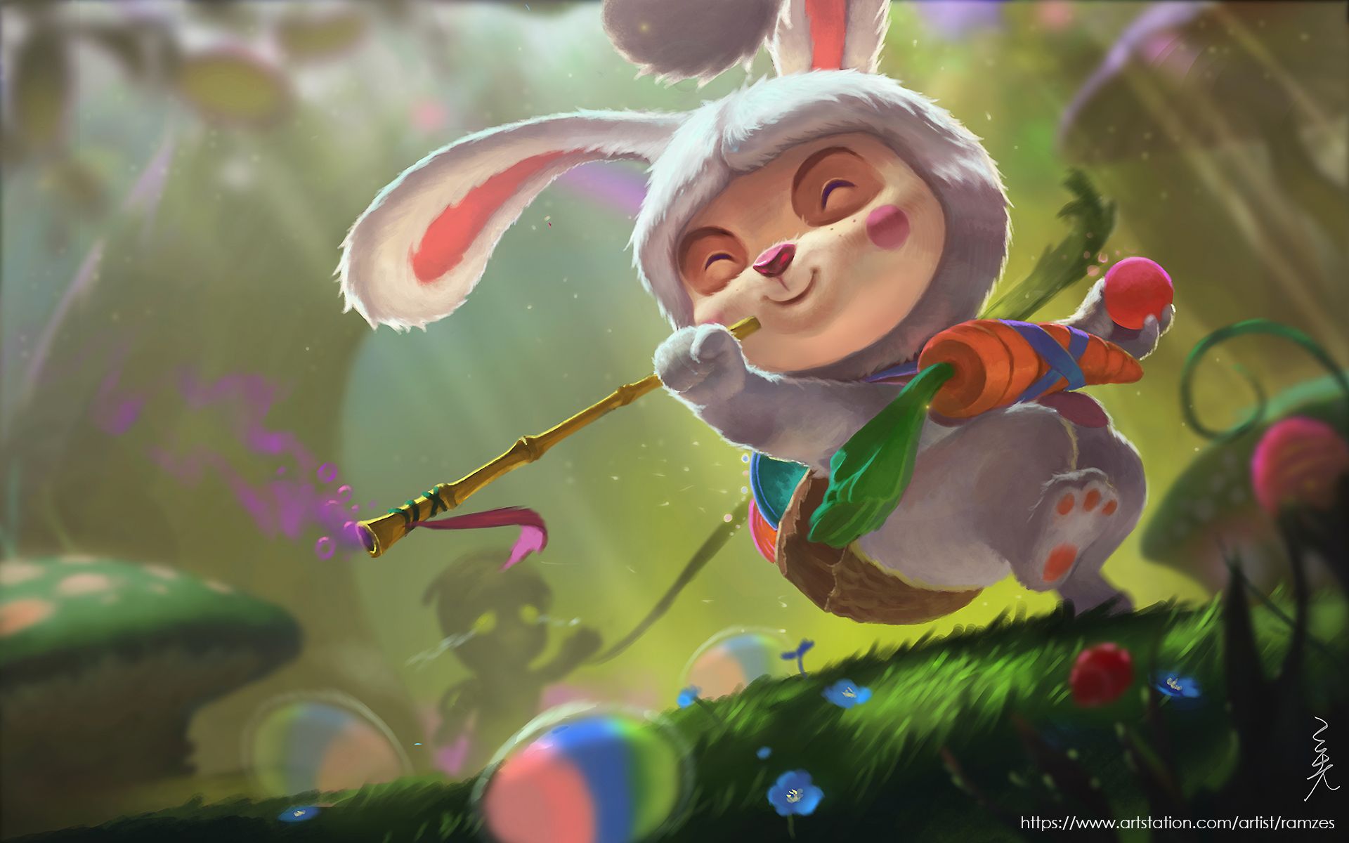 Cottontail Teemo Splash Art Wallpapers