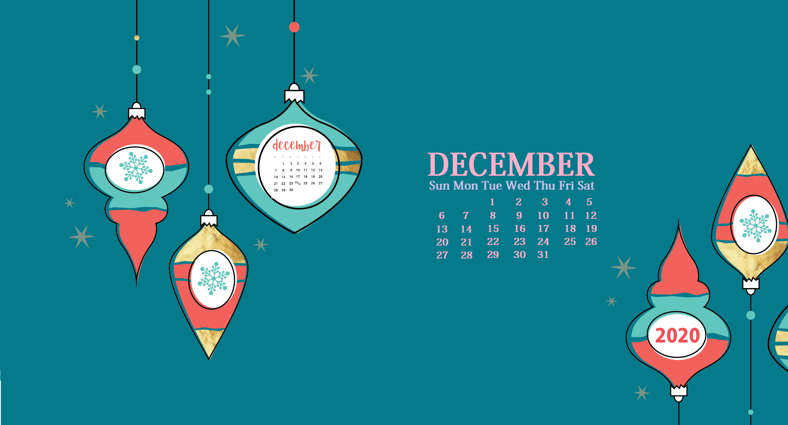 December 2020 Calendar Wallpapers