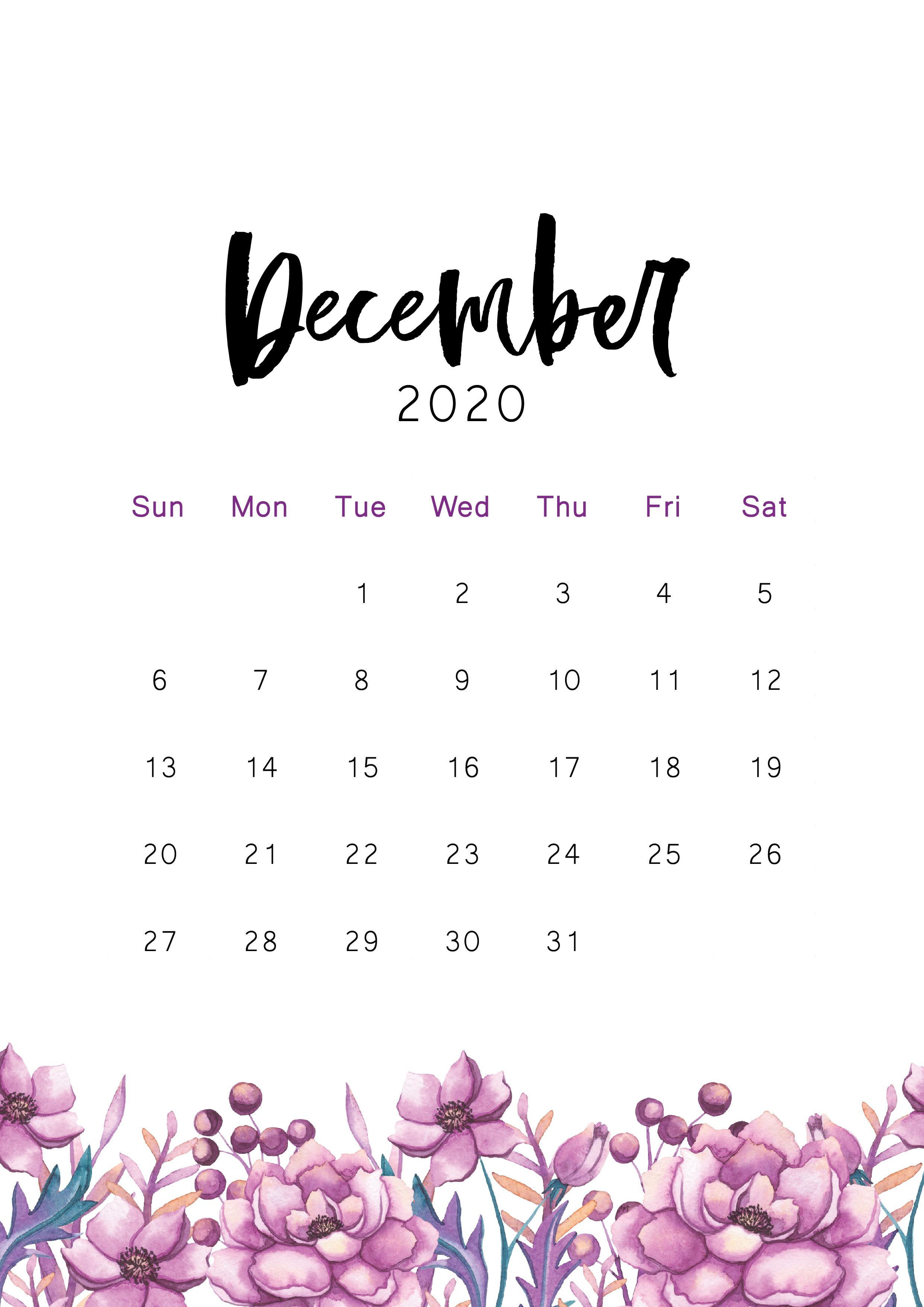 December 2020 Calendar Wallpapers