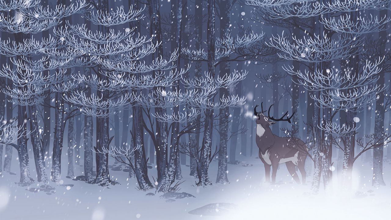 Deer In Snow Wallpapers