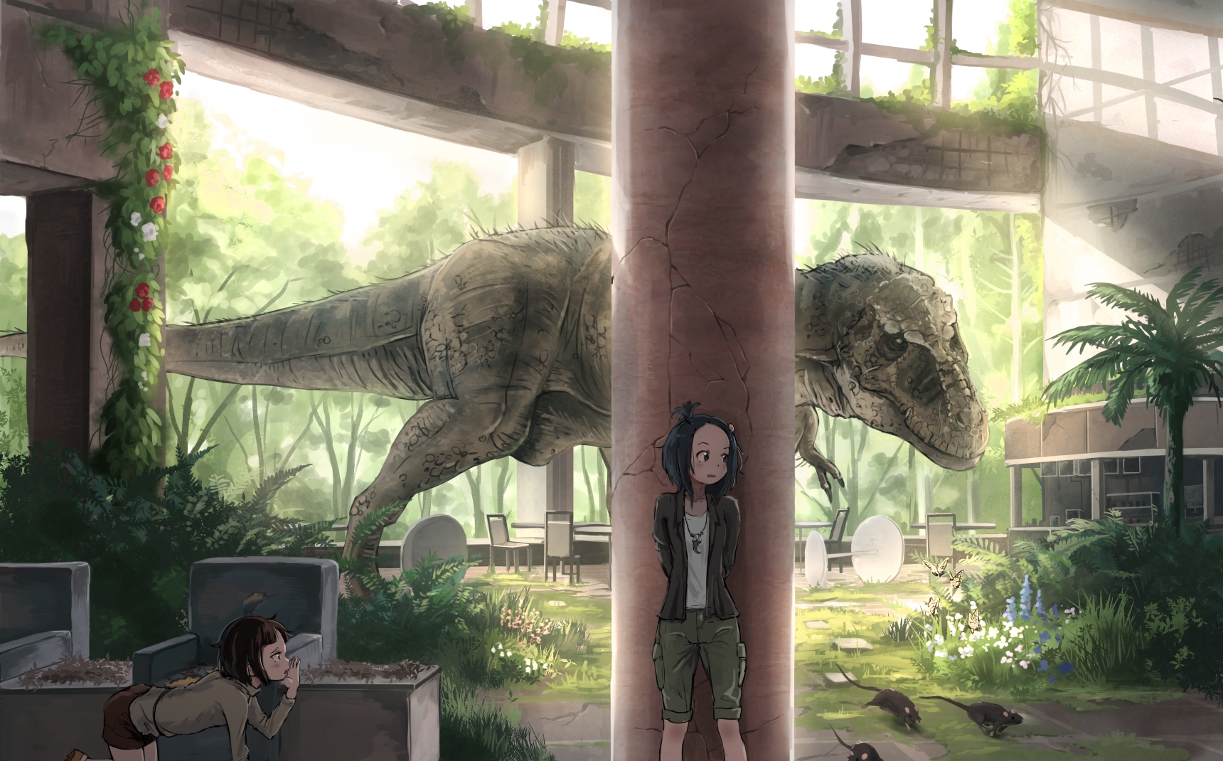 Dinosaur Anime Girl Wallpapers