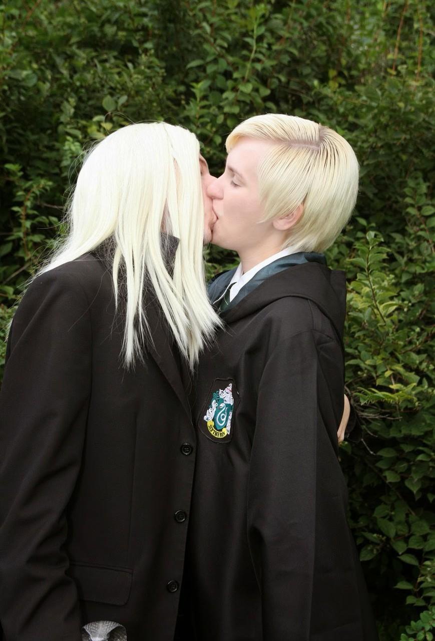 Draco Kissing Hermione By The Wall Wallpapers