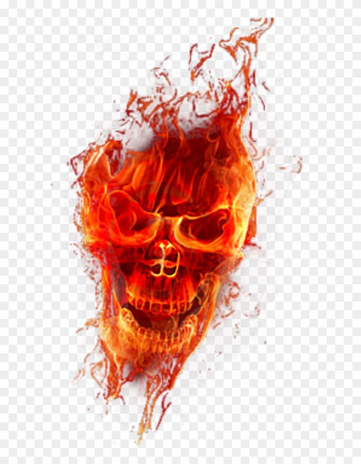 Dragon Cool Skulls On Red Fire Wallpapers