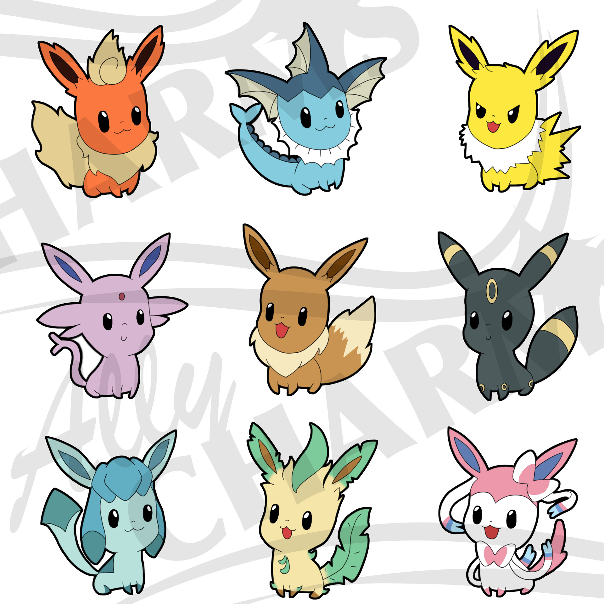 Eeveelutions Chibi Wallpapers