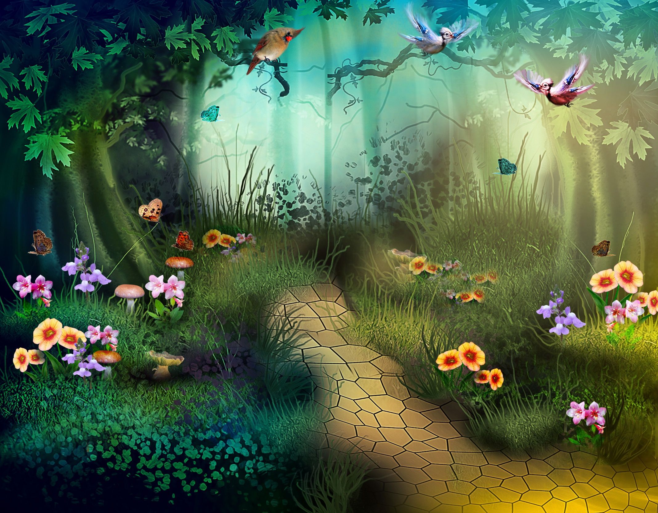 Enchanted Garden Wallpapers