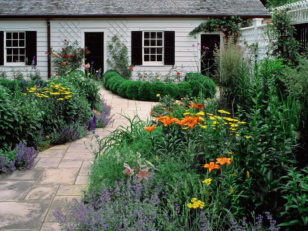 Fairytale English Cottage Garden Wallpapers