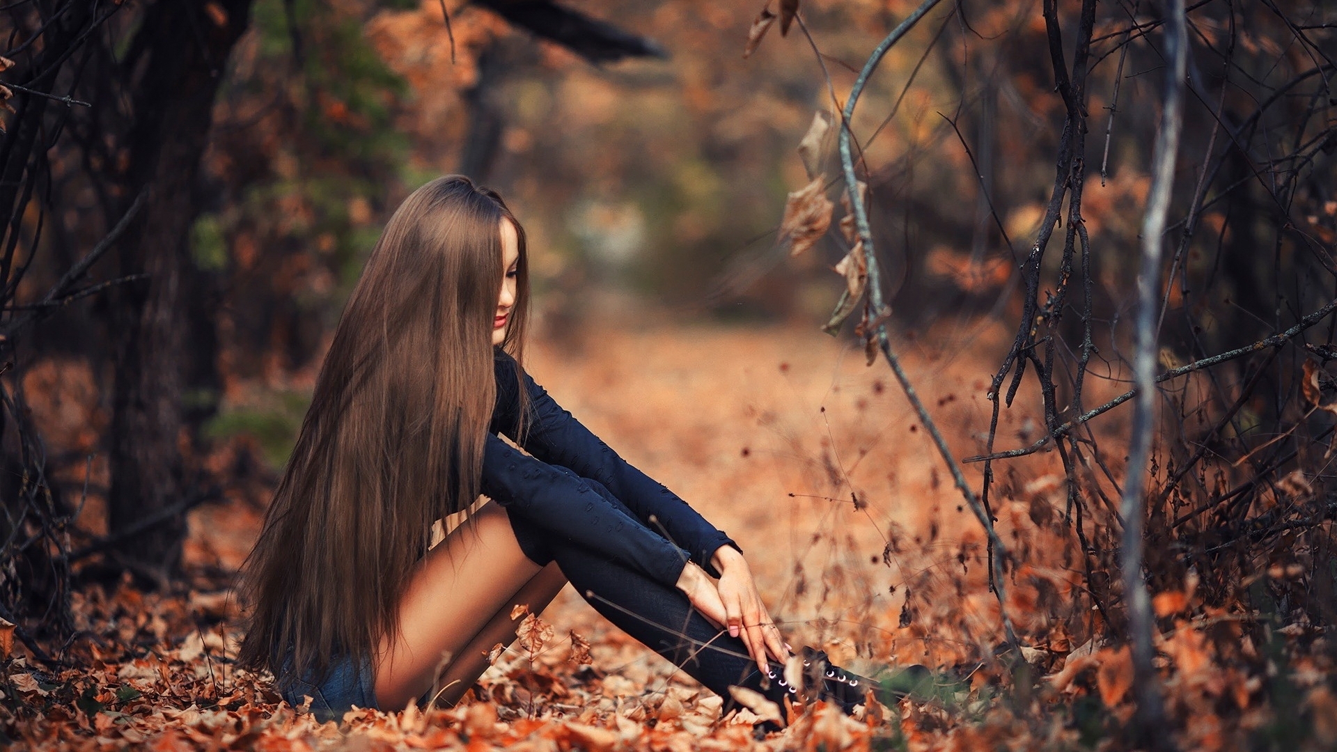 Fall Model Photography Wallpapers