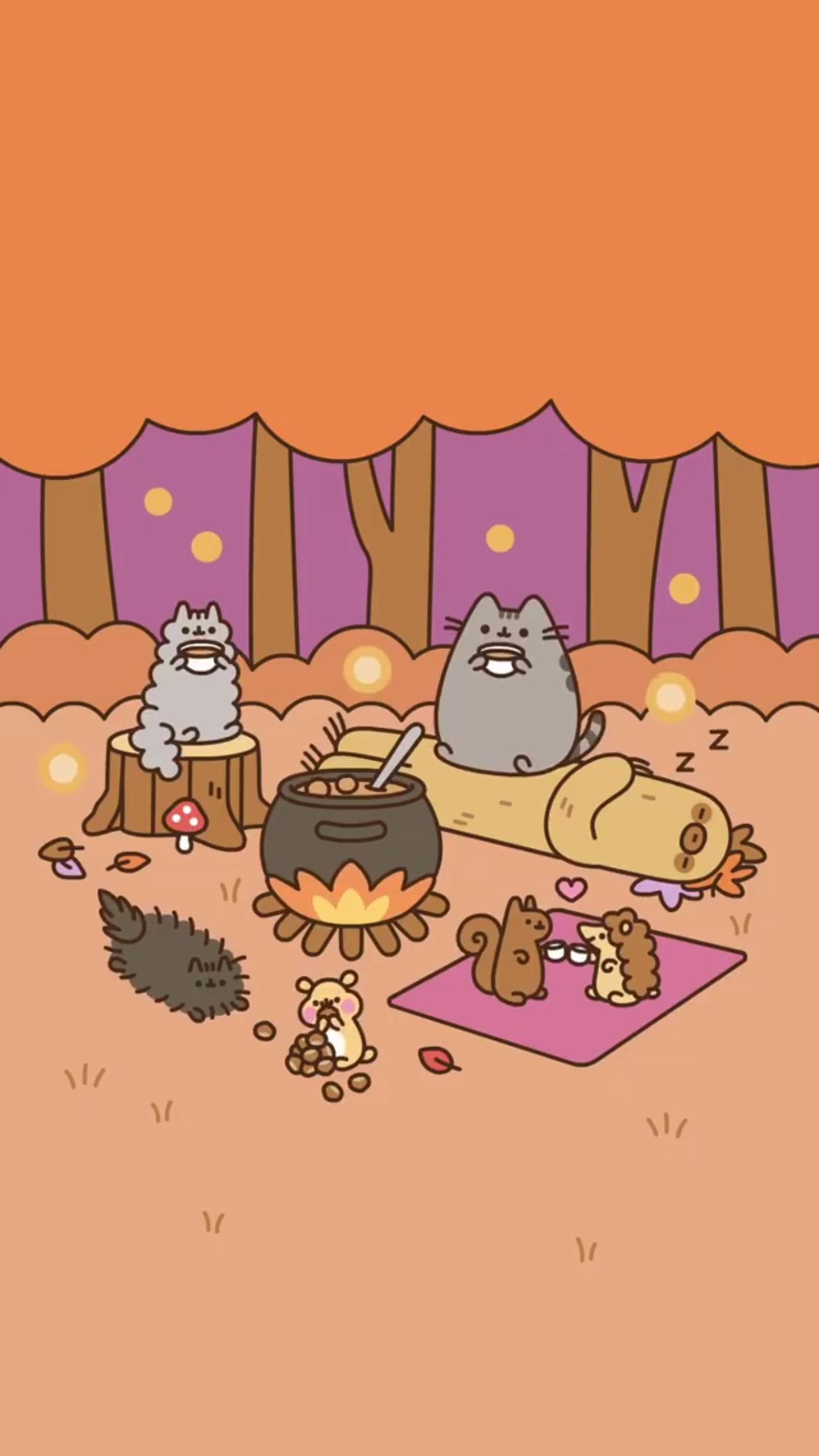 Fall Pusheen Wallpapers