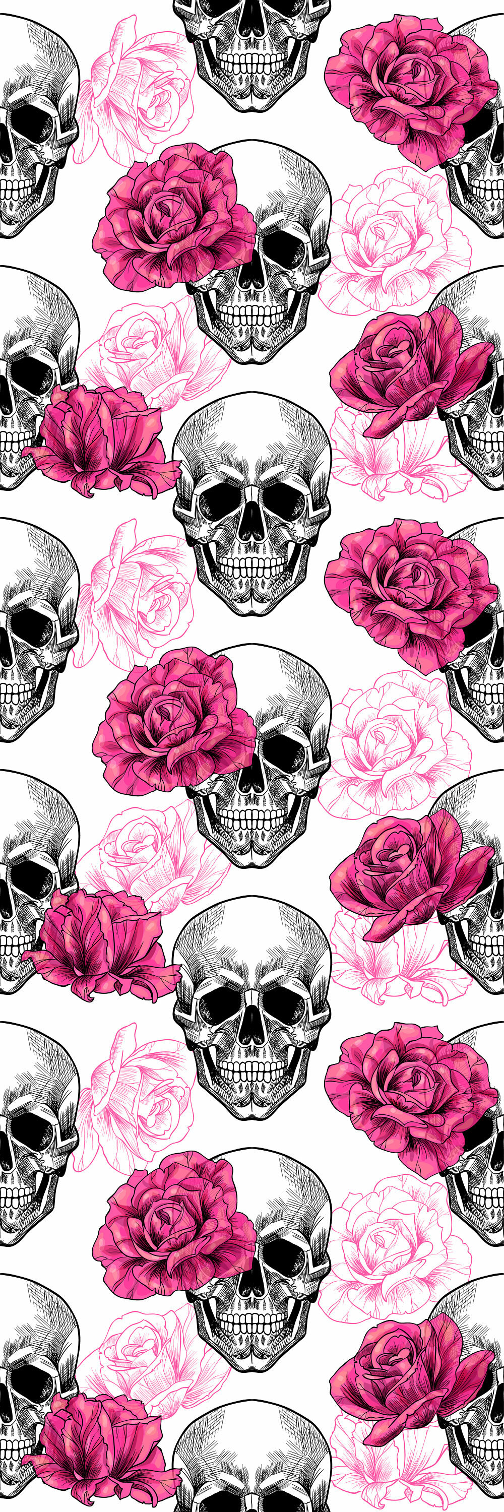Feminine Skull And Roses Wallpapers