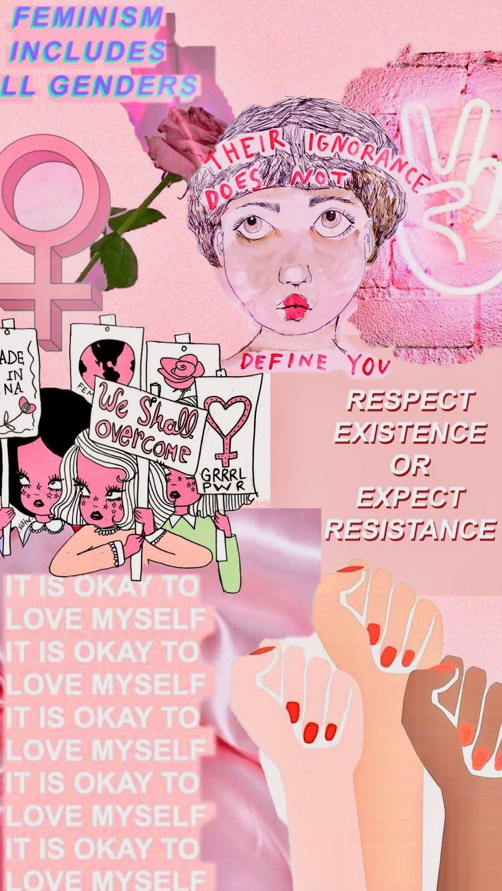 Feminist Collage Wallpapers