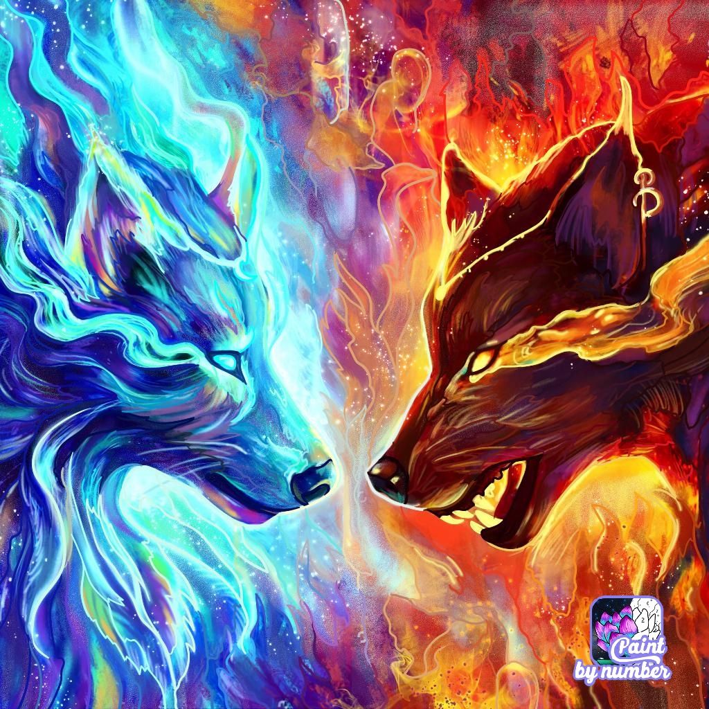 Fire And Ice Wolf Wallpapers