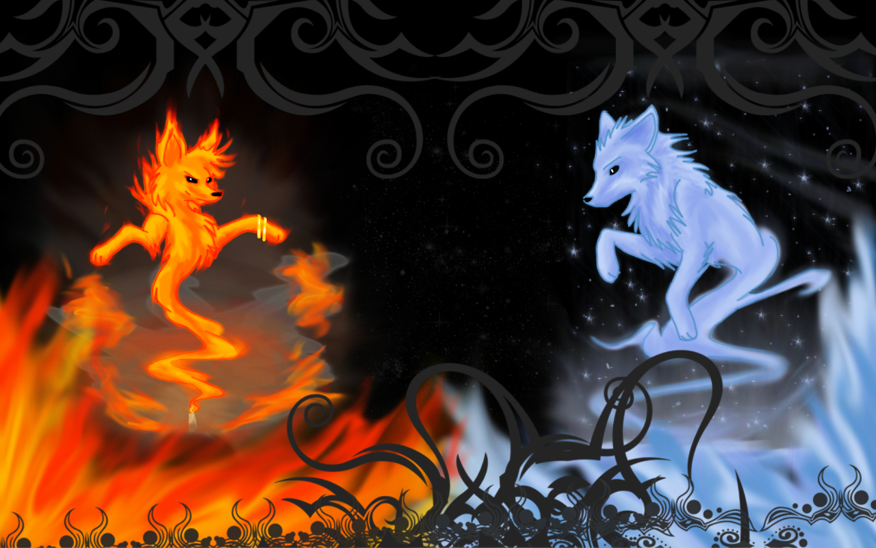Fire And Ice Wolf Wallpapers