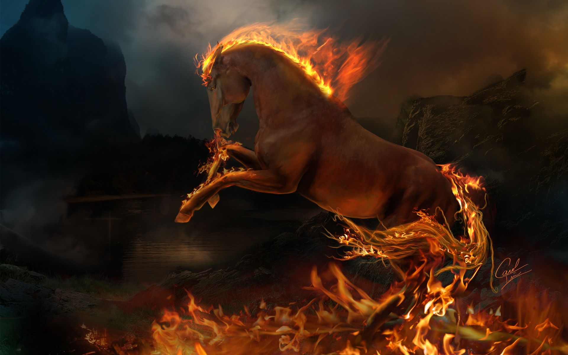 Fire Unicorns Wallpapers