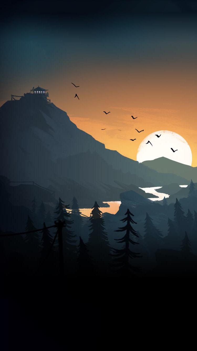 Firewatch Art Style Wallpapers