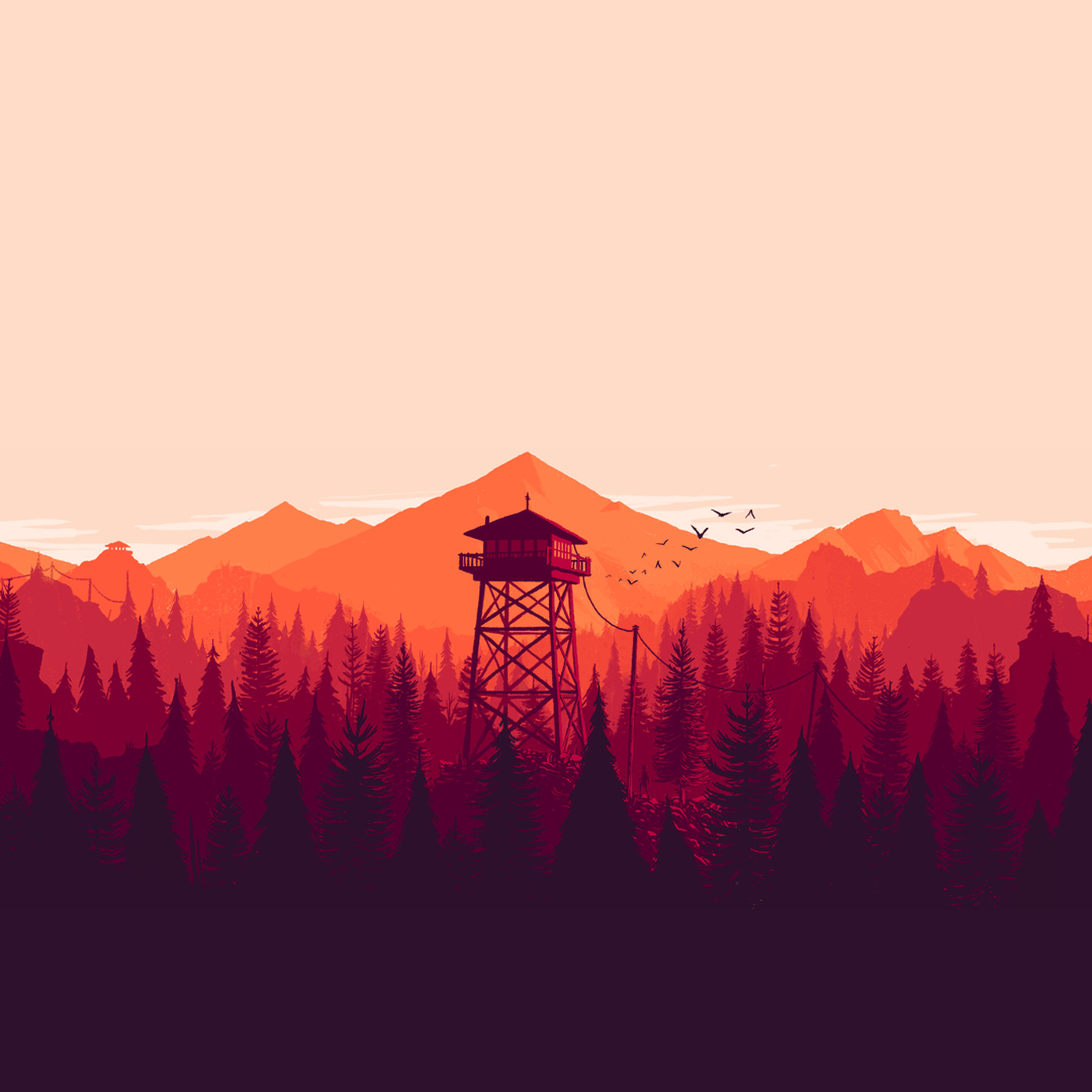 Firewatch Art Style Wallpapers