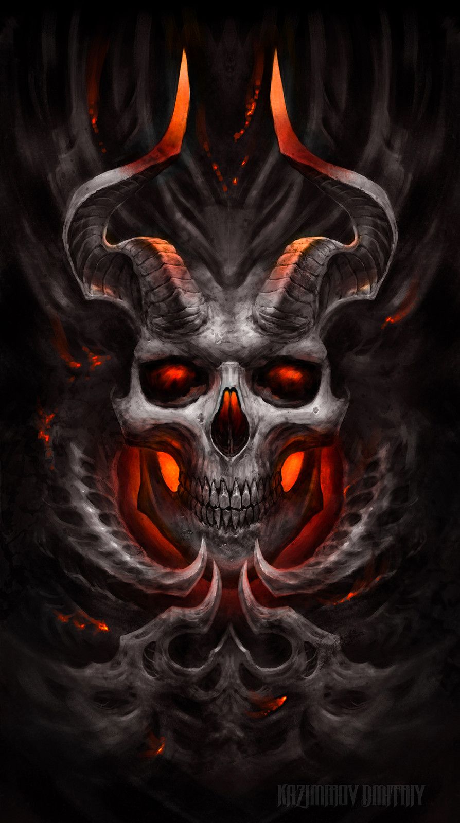 Flaming Demon Skull Wallpapers