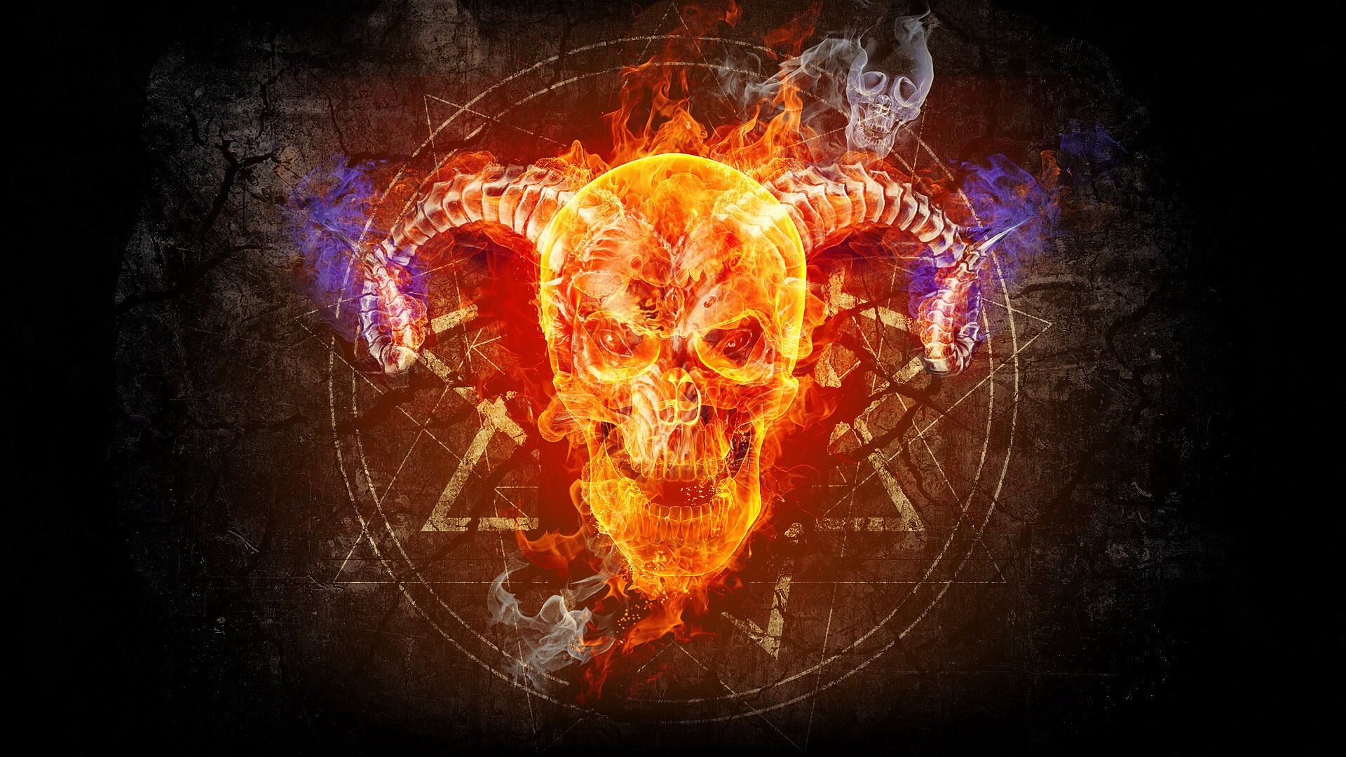 Flaming Demon Skull Wallpapers