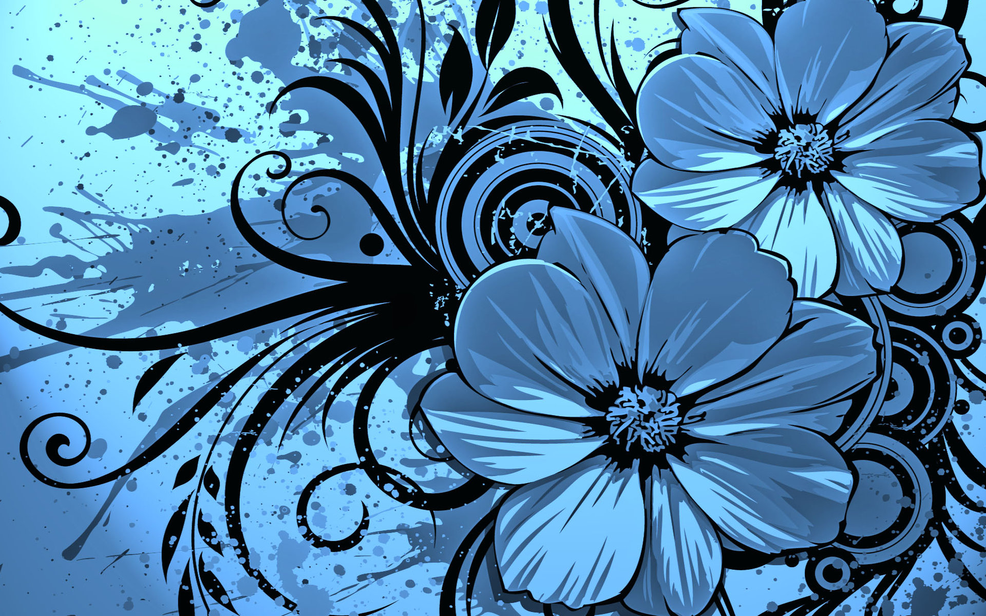 Floral Blue Wallpapers