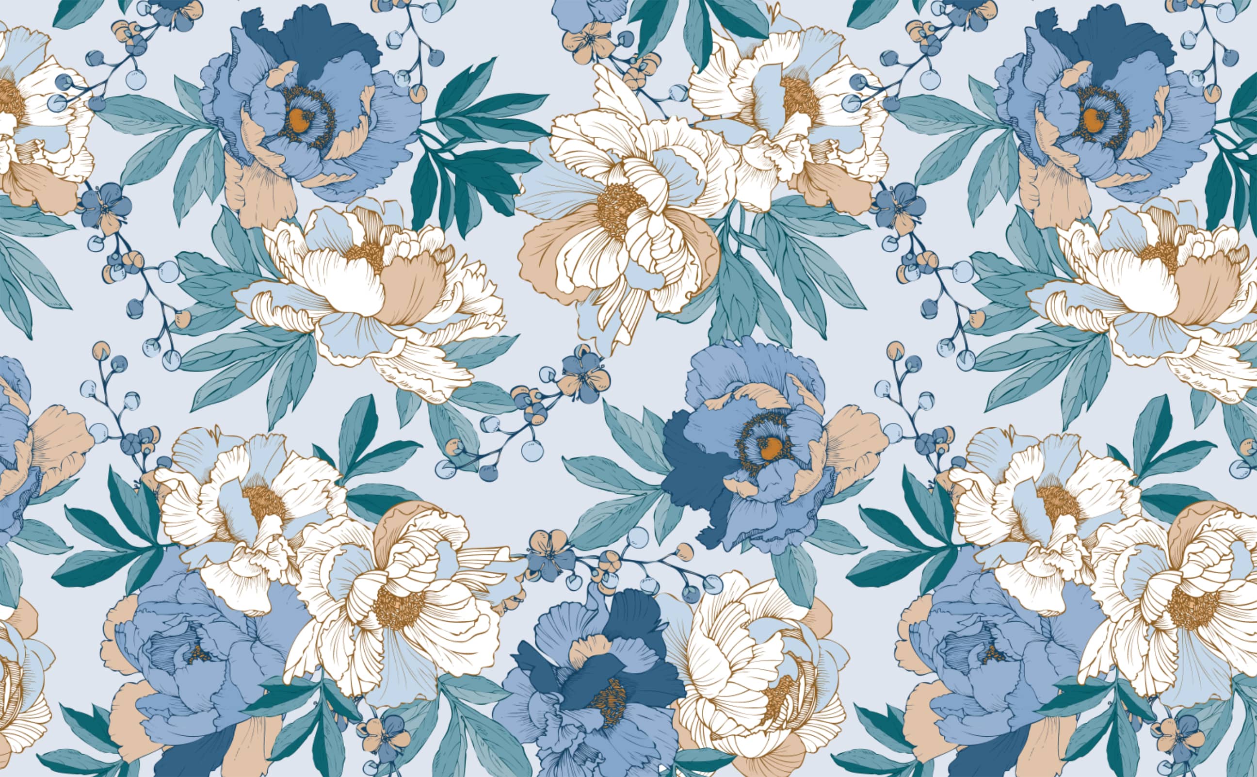 Floral Blue Wallpapers