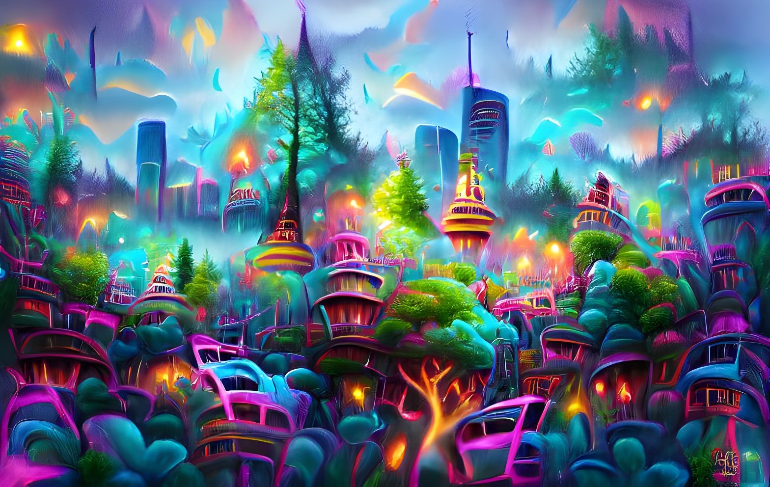 Forest City Fantasy Wallpapers