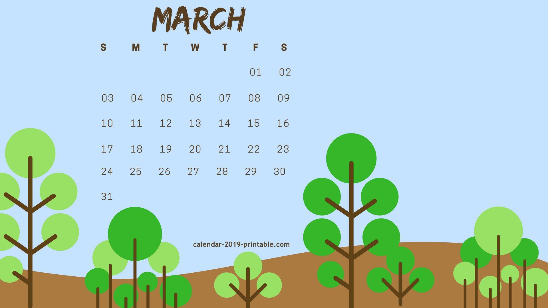 Free Desktop Calendar 2019 Wallpapers