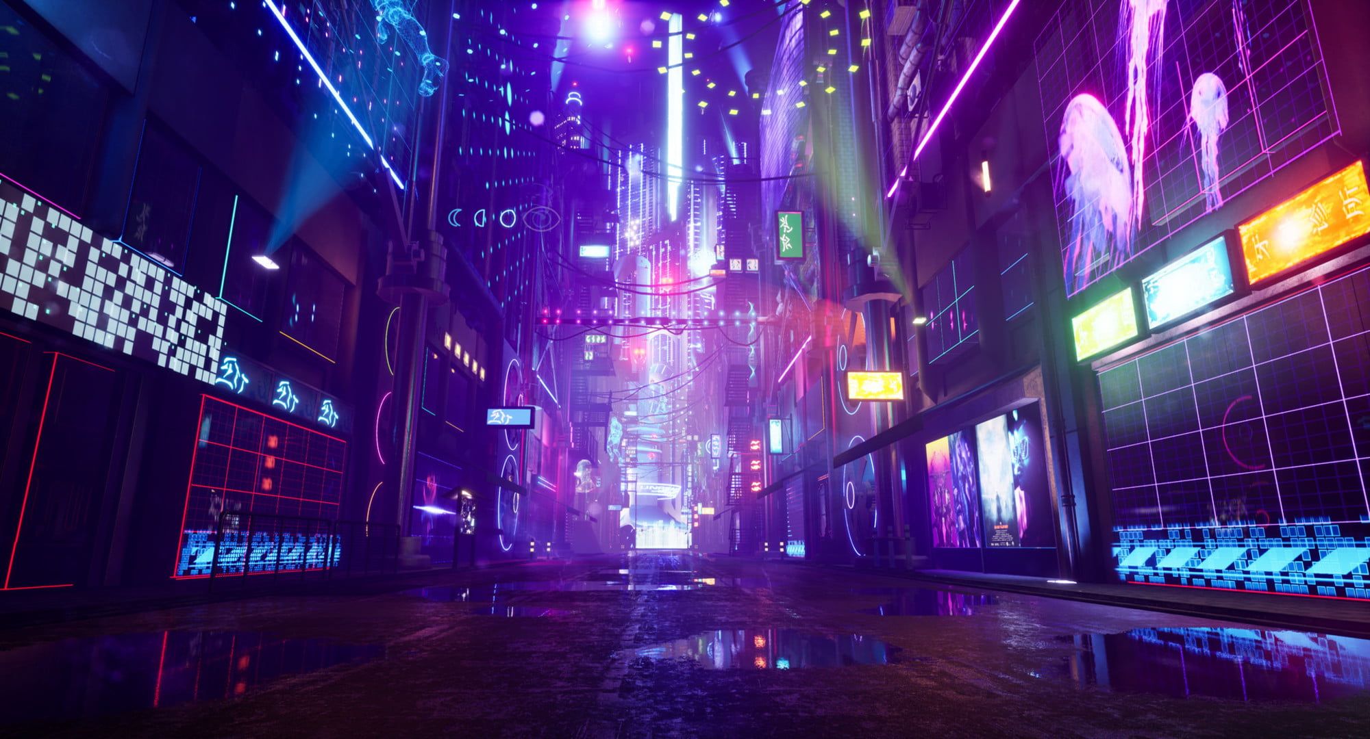 Futuristic City Streets Wallpapers