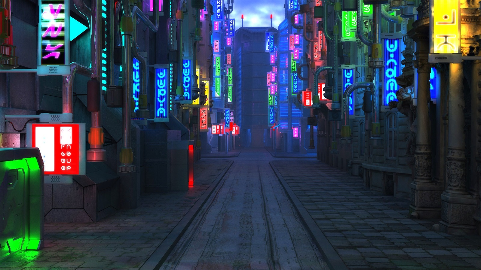 Futuristic City Streets Wallpapers